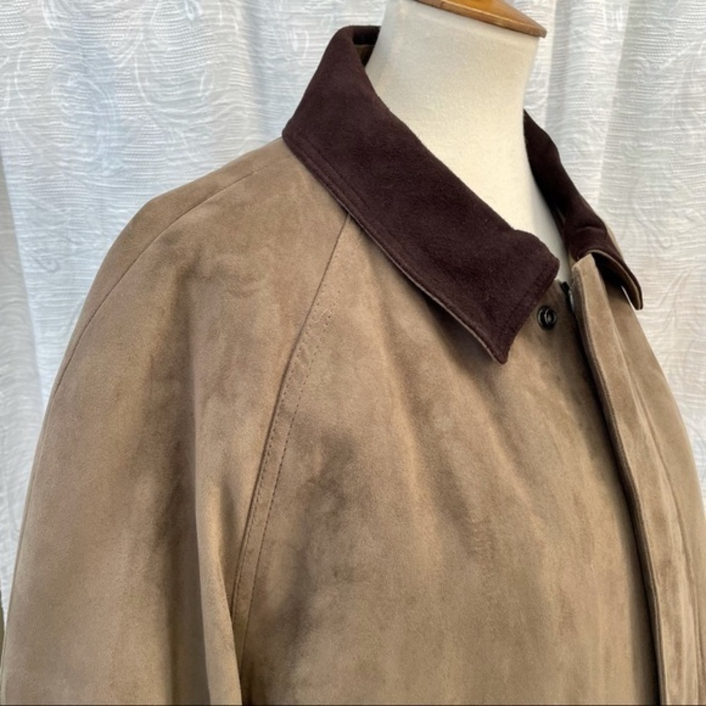 Liz Claiborne NWT Suede-Finish WESTPORT Coat in Dark Khaki